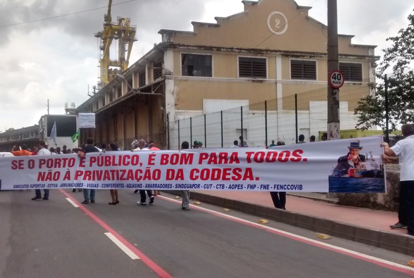 Manifestao contra a privatizao da Codesa - Porturios