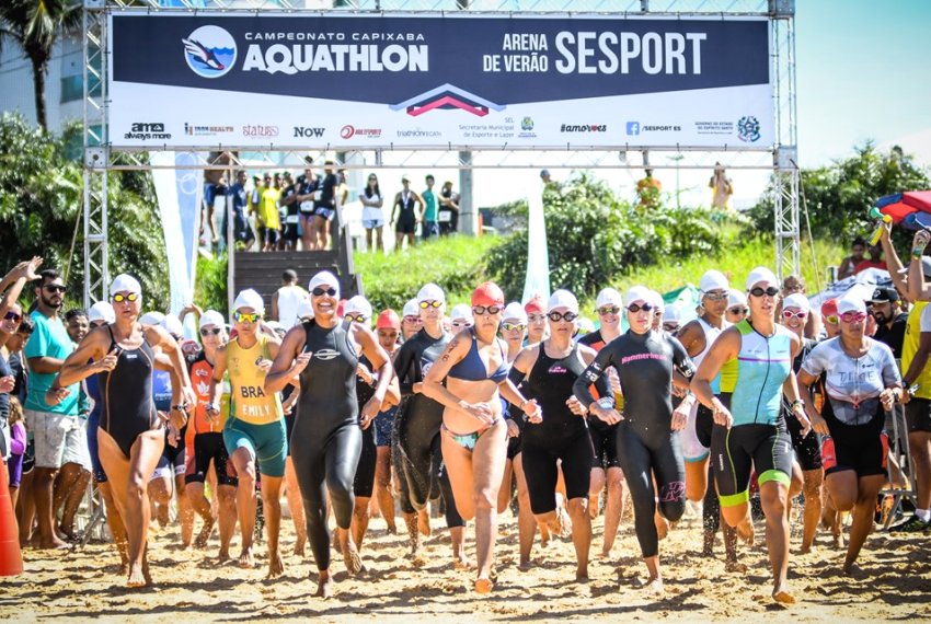 Sol e adrenalina em etapa nica do Campeonato Capixaba - Aquathlon 2018