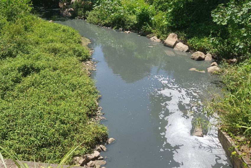 Poluio dos rios de Manguinhos causa revolta na comunidade - Esgoto aberto